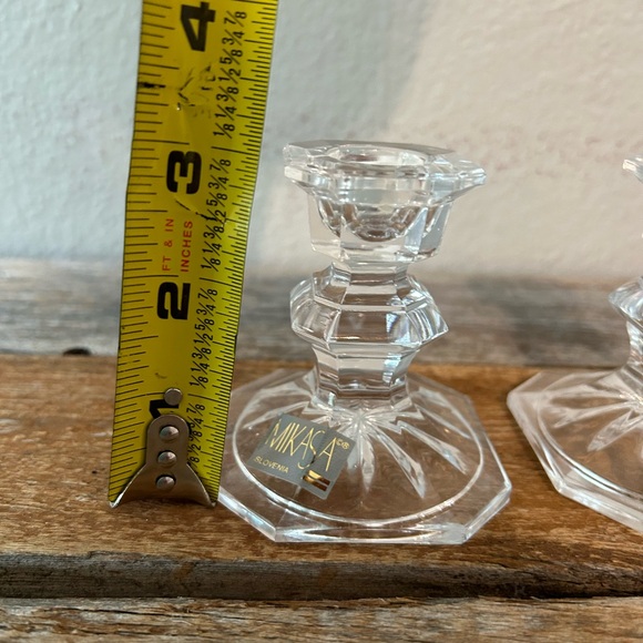 Mikasa Edinburgh Crystal Candle Stick Holders Set of 2 - Picture 6 of 9
